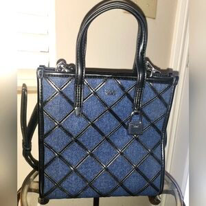 DKNY Black and Denim Purse